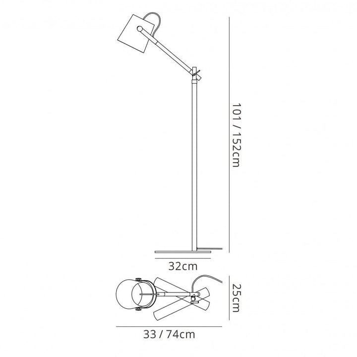 Mantra M4920 Nordica Floor Lamp With White Shade