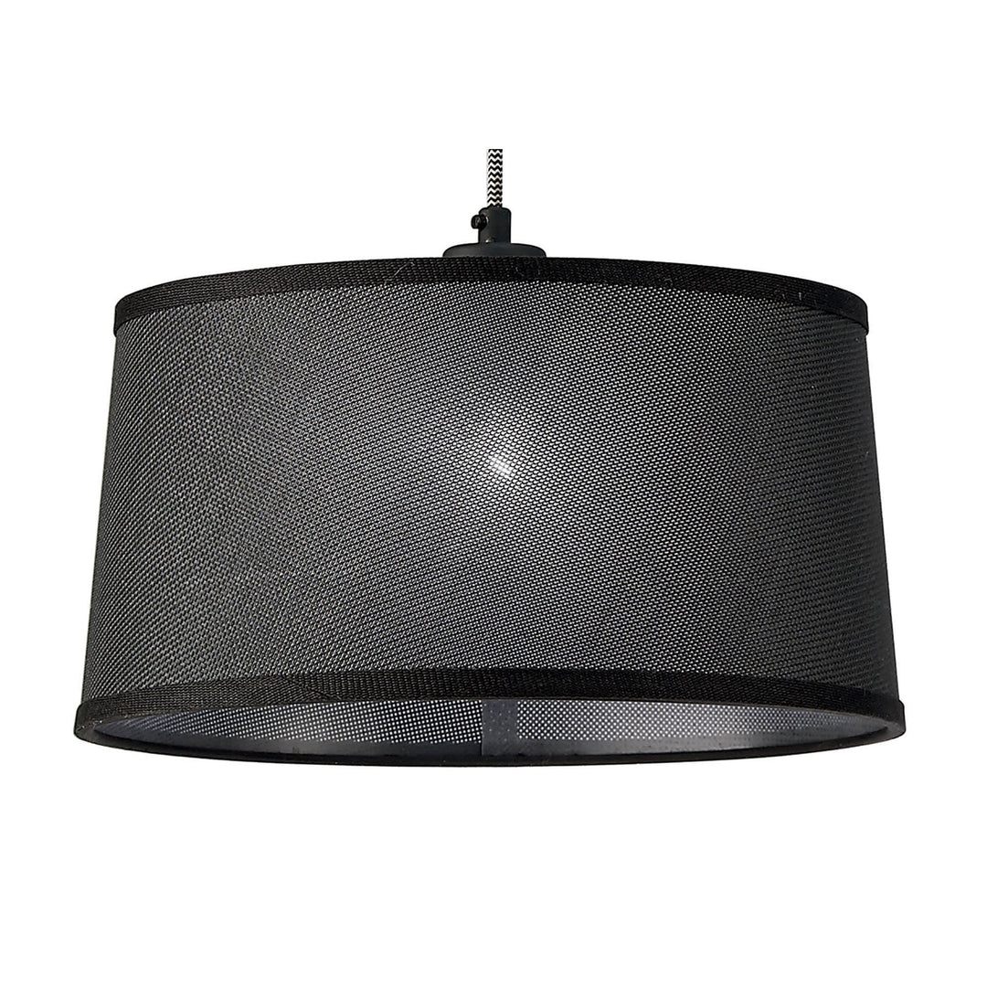 Mantra M4931 Nordica Pendant With Black Shade 2 Light