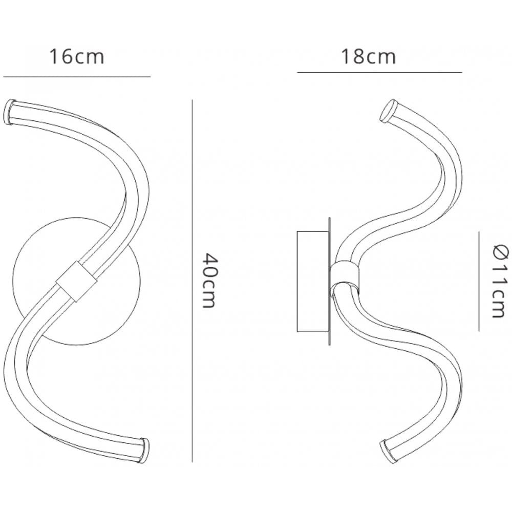 Mantra M6603/S Nur II Switched Wall Lamp 12W LED Chrome