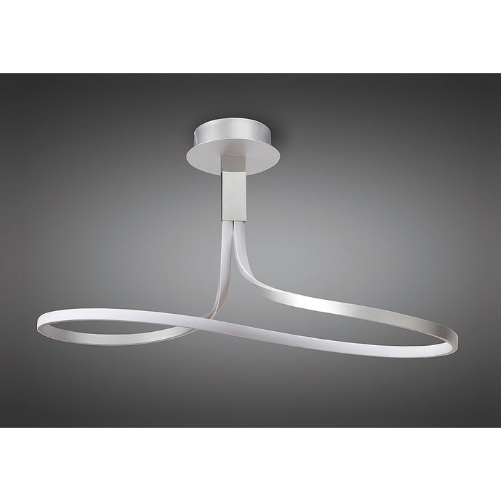 Mantra M4987 Nur Semi Ceiling Tall LED Silver Frosted Acrylic Polished Chrome