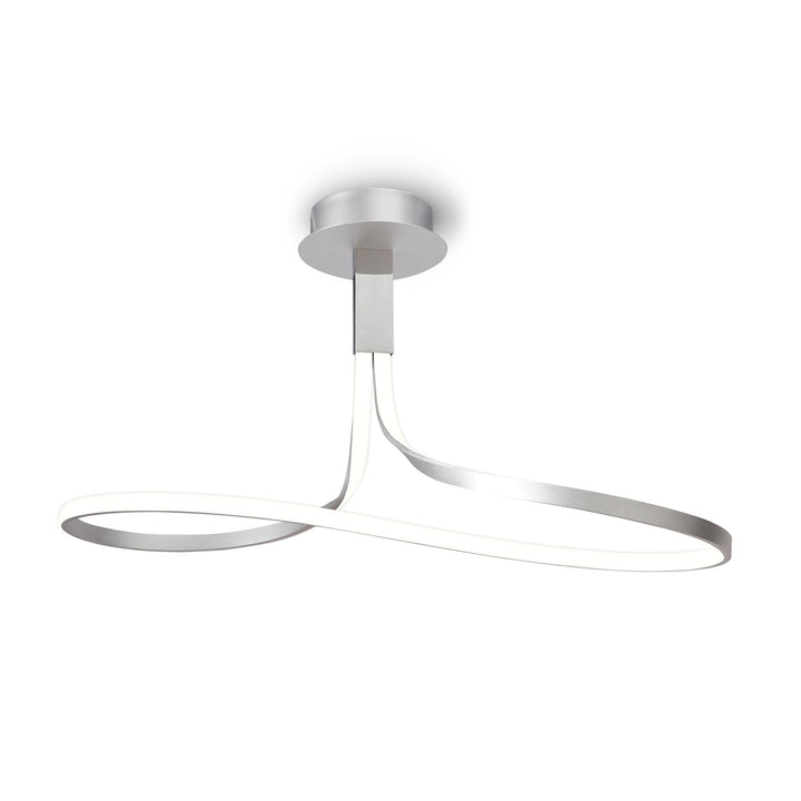 Mantra M4995 Nur Semi Ceiling LED Dimmable Silver Frosted Acrylic Polished Chrome