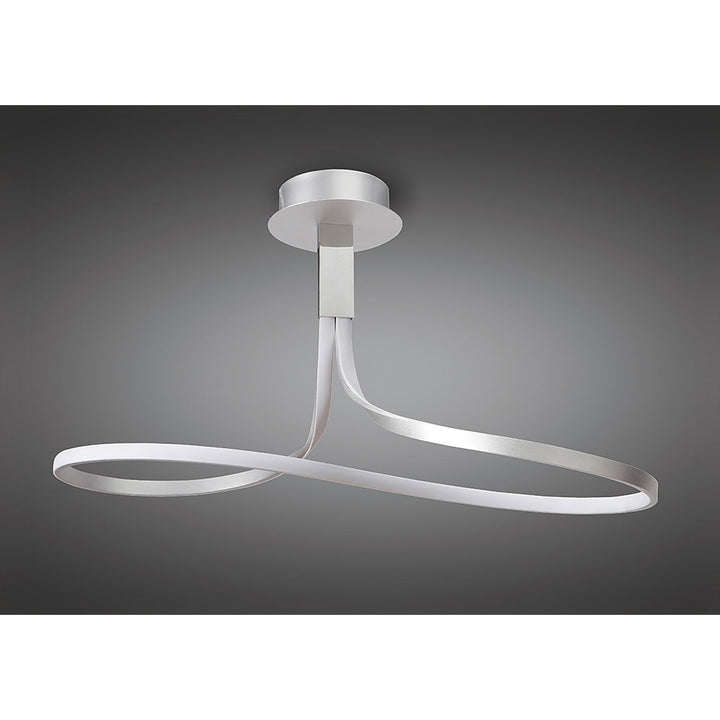 Mantra M4995 Nur Semi Ceiling LED Dimmable Silver Frosted Acrylic Polished Chrome