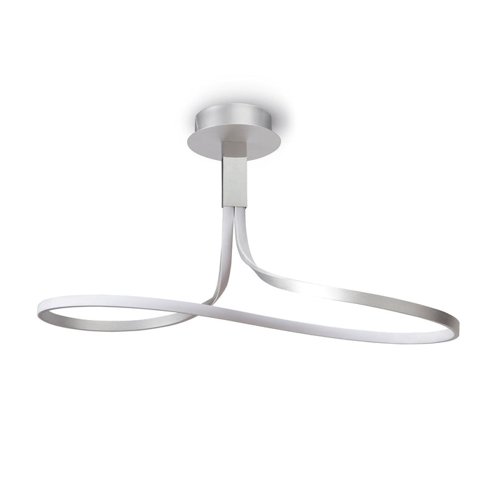 Mantra M4995 Nur Semi Ceiling LED Dimmable Silver Frosted Acrylic Polished Chrome