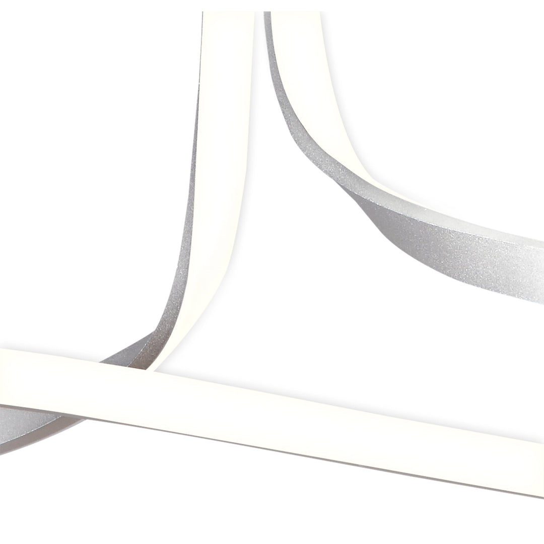 Mantra M4995 Nur Semi Ceiling LED Dimmable Silver Frosted Acrylic Polished Chrome