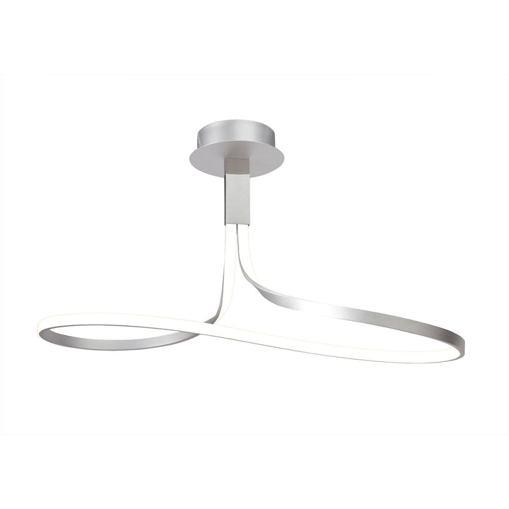 Mantra M4997 Nur Semi Ceiling Tall LED Dimmable Silver Frosted Acrylic Polished Chrome