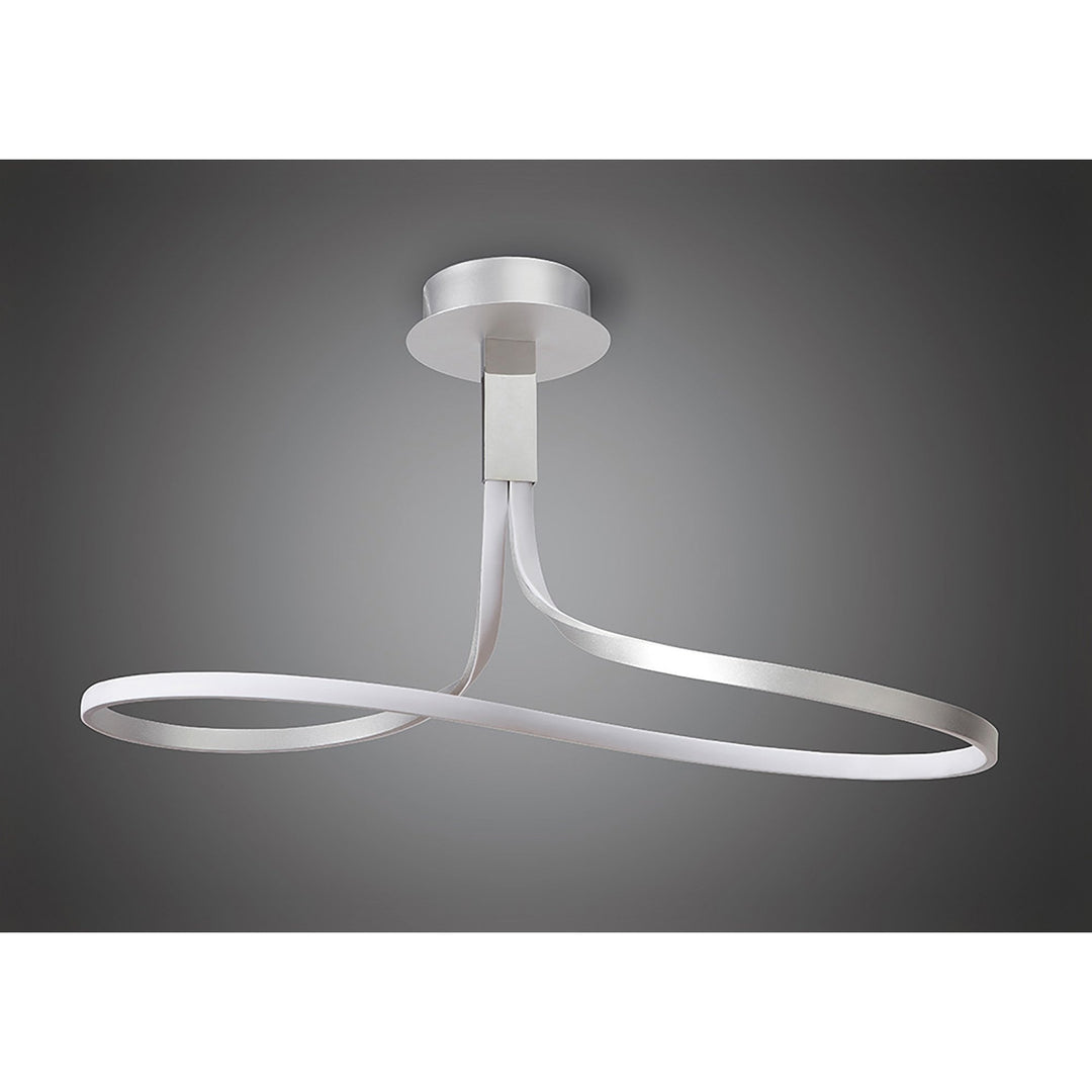 Mantra M4997 Nur Semi Ceiling Tall LED Dimmable Silver Frosted Acrylic Polished Chrome