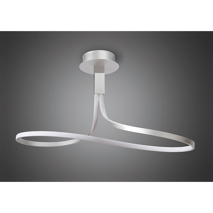 Mantra M4997 Nur Semi Ceiling Tall LED Dimmable Silver Frosted Acrylic Polished Chrome