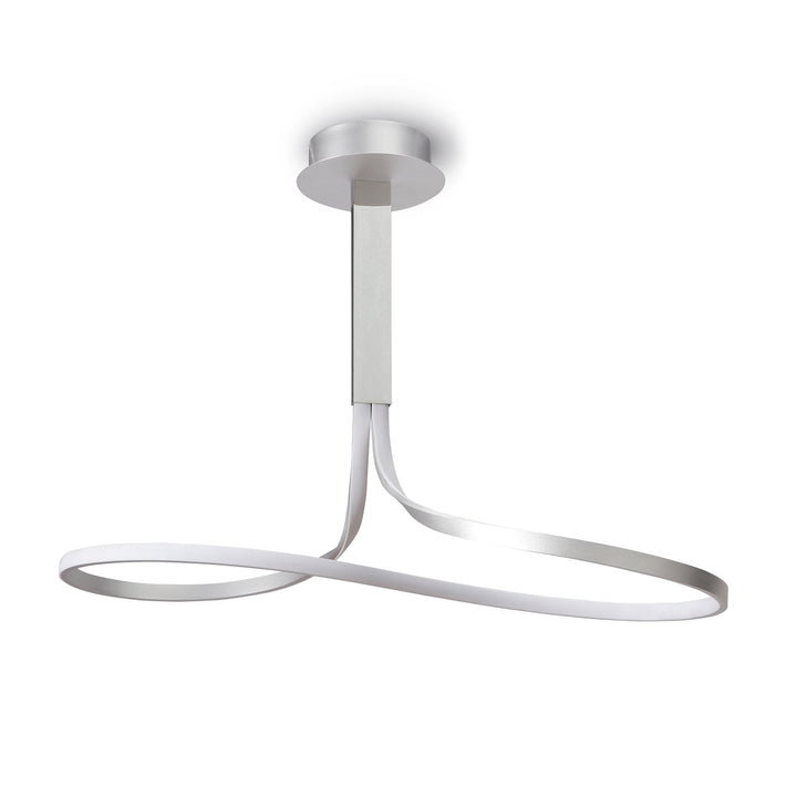 Mantra M4997 Nur Semi Ceiling Tall LED Dimmable Silver Frosted Acrylic Polished Chrome