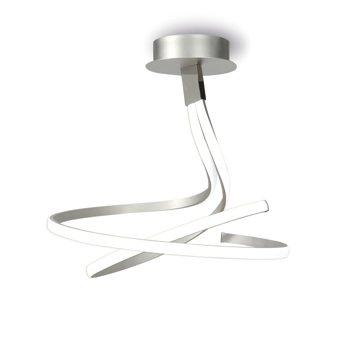 Mantra M4998 Nur Semi Ceiling LED Dimmable Silver Frosted Acrylic Polished Chrome