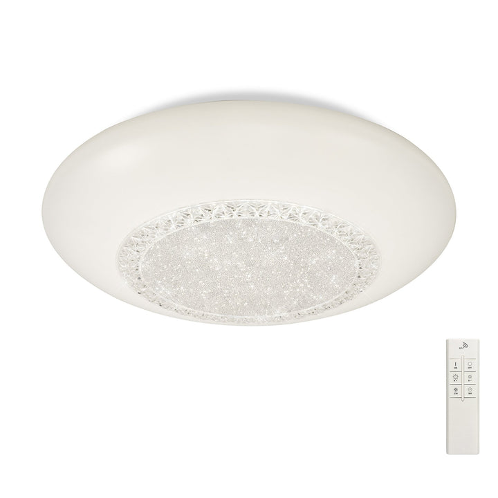 Mantra M6236 Opera Flush Fitting 52cm Round 40W LED White Remote Control