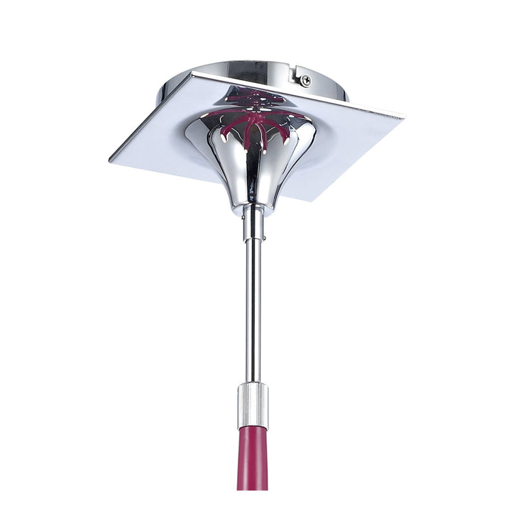 Mantra M1580/PU Ora Telescopic Convertible To Semi Flush 6 Light E27 Gloss Purple/White Acrylic/Polished Chrome