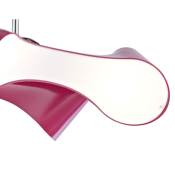 Mantra M1545/PU Ora Rectangular Ceiling 2 Arm 4 Light E27 Gloss Purple/White Acrylic/Polished Chrome