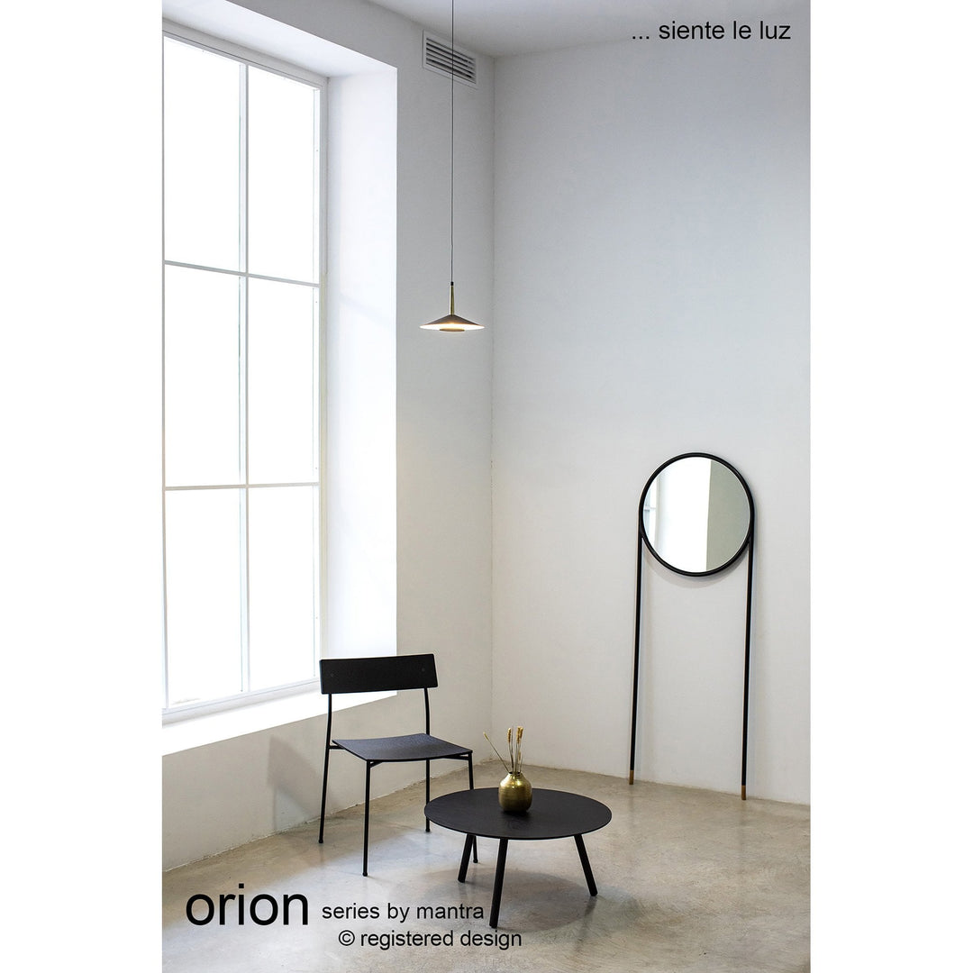 Mantra M7306 Orion 2 Light Linear Pendant 16W LED Black /Antique Brass