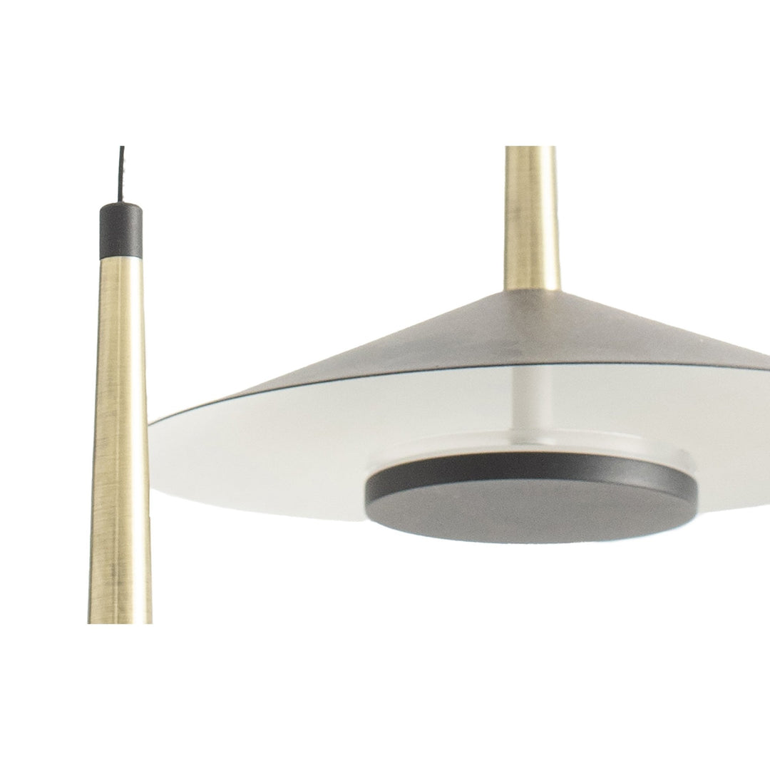 Mantra M7306 Orion 2 Light Linear Pendant 16W LED Black /Antique Brass