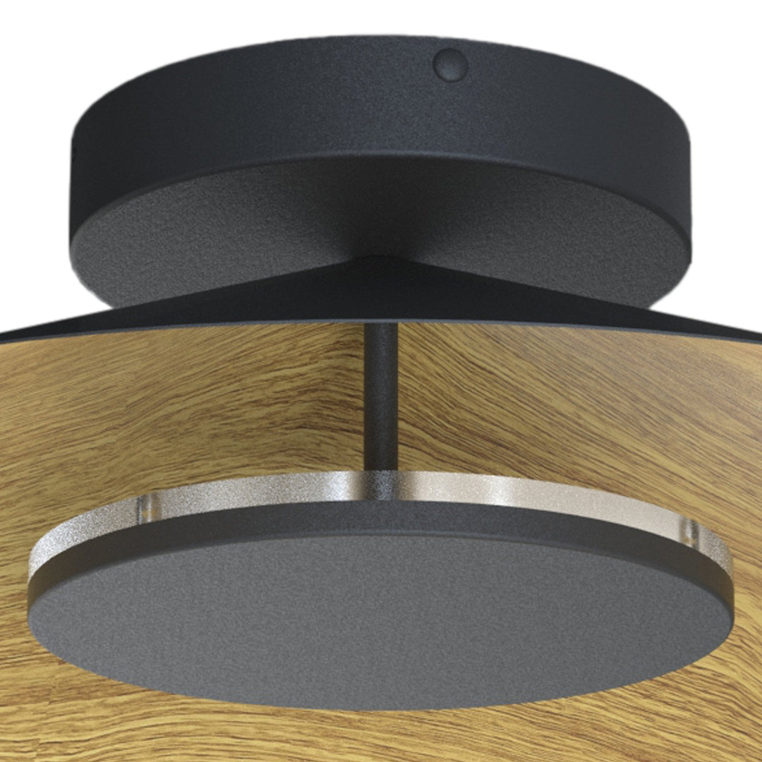 Mantra M8123 Orion Ceiling 25cm Round 8W LED Wood/Black