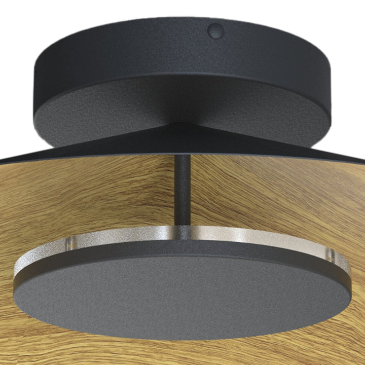 Mantra M8123 Orion Ceiling 25cm Round 8W LED Wood/Black