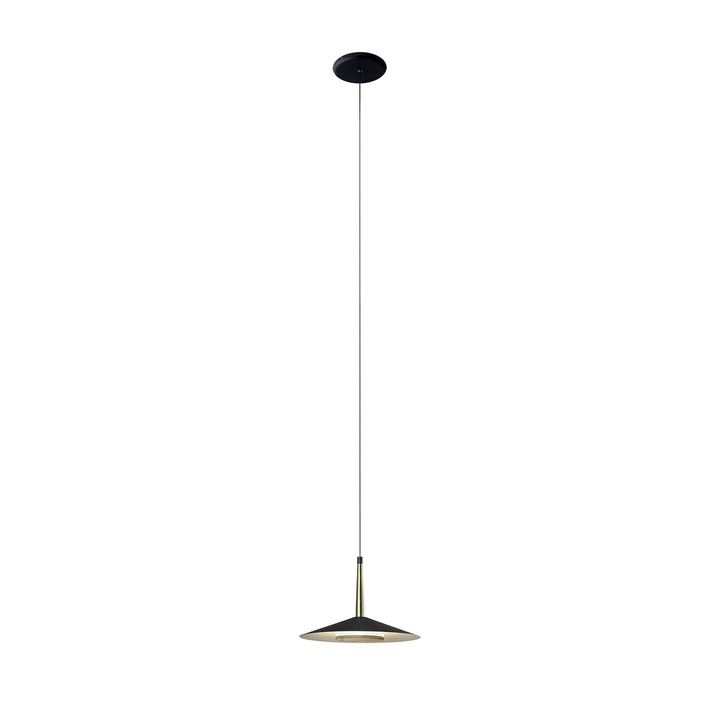 Mantra M7305 Orion 1 Light Pendant 8W LED Black/Antique Brass