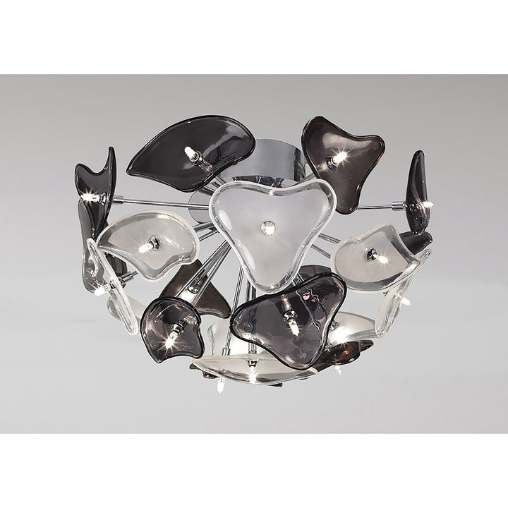 Mantra M0713 Otto Ceiling 21 Light G4 Polished Chrome/Frosted Glass/Black Glass
