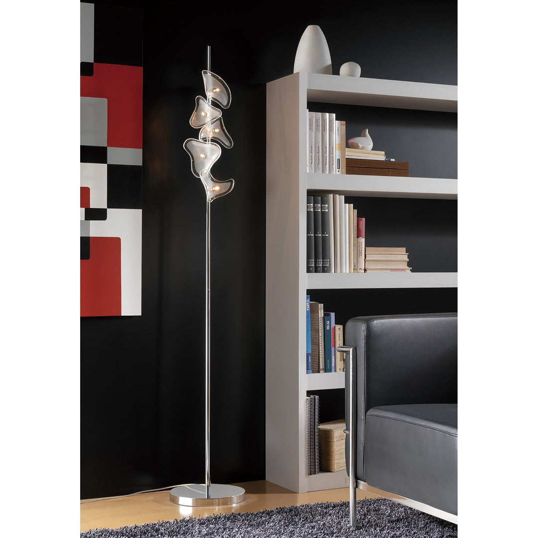 Mantra M0713 Otto Ceiling 21 Light G4 Polished Chrome/Frosted Glass/Black Glass