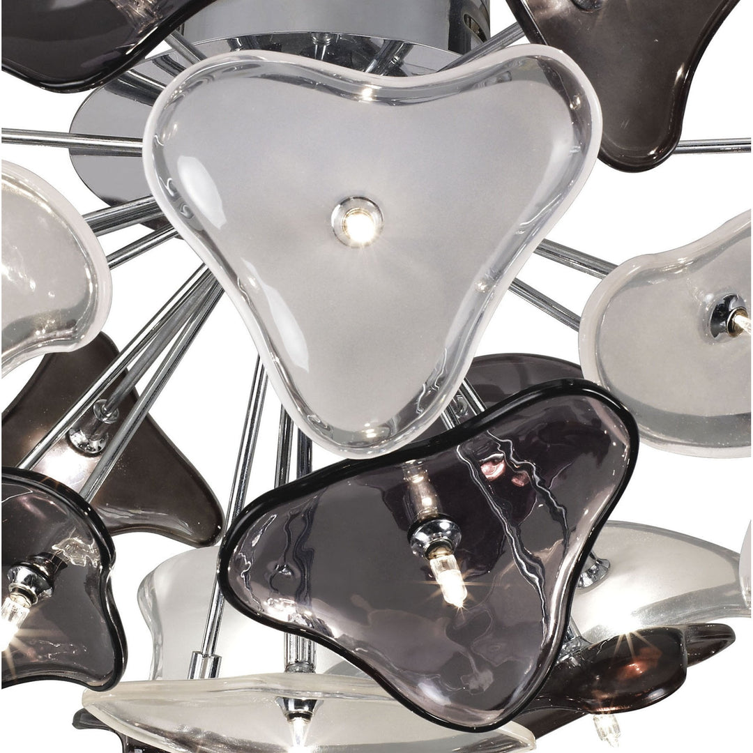 Mantra M0713 Otto Ceiling 21 Light G4 Polished Chrome/Frosted Glass/Black Glass