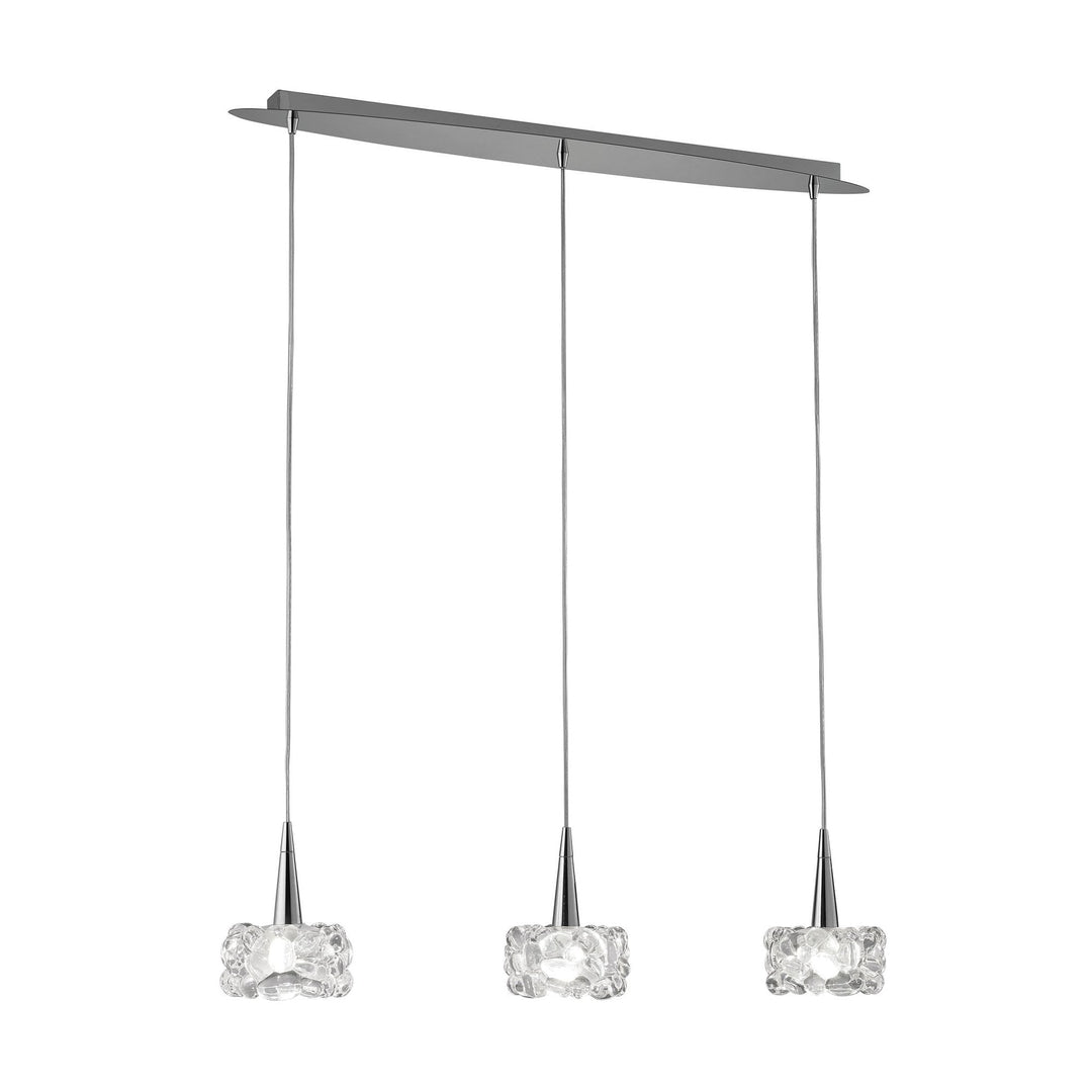 Mantra M3921 O2 Pendant 3 Light Line Small Polished Chrome