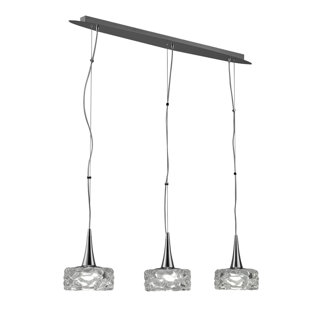 Mantra M3931 O2 Pendant 3 Light Line Large Polished Chrome