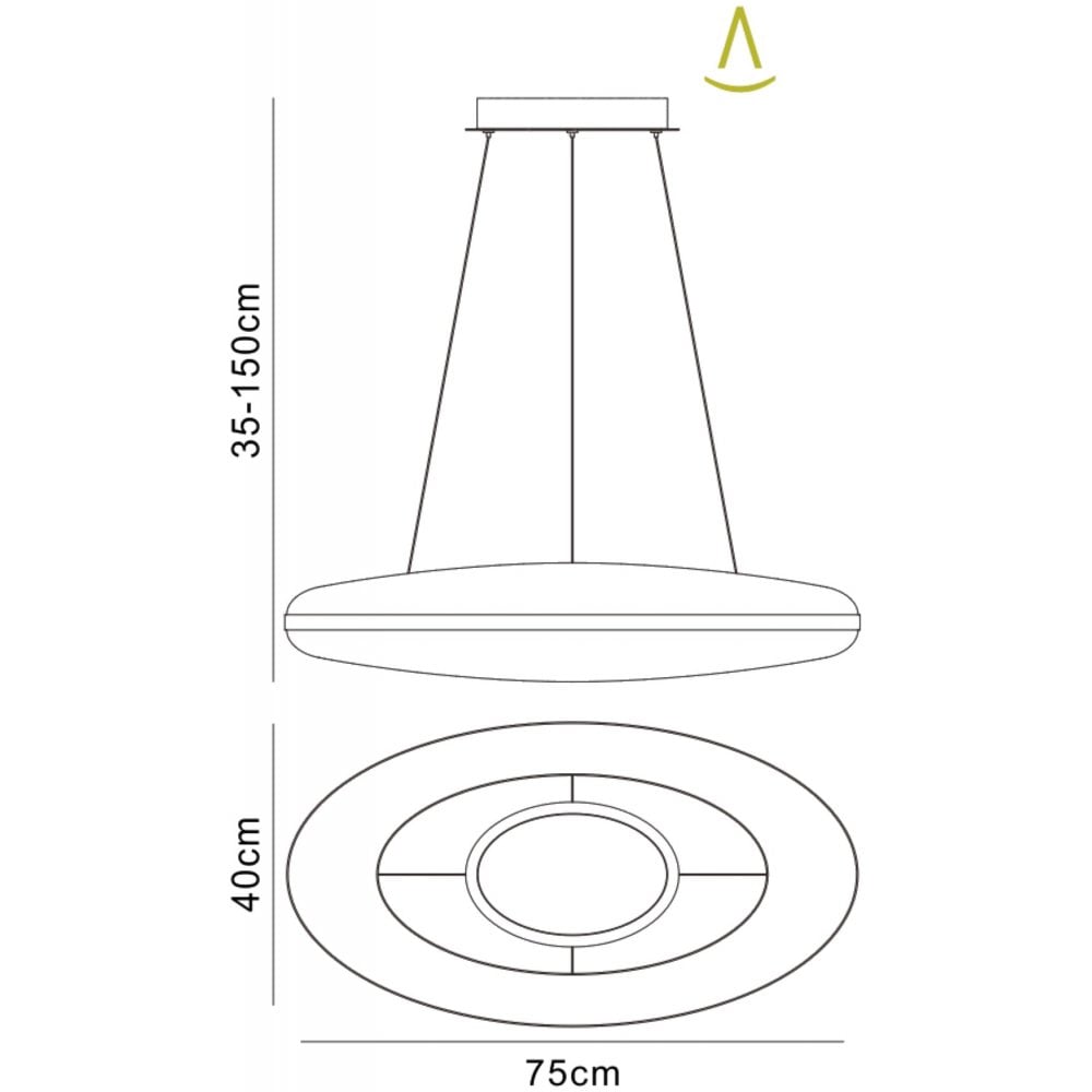 Mantra M4900 Oakley Pendant LED Polished Chrome