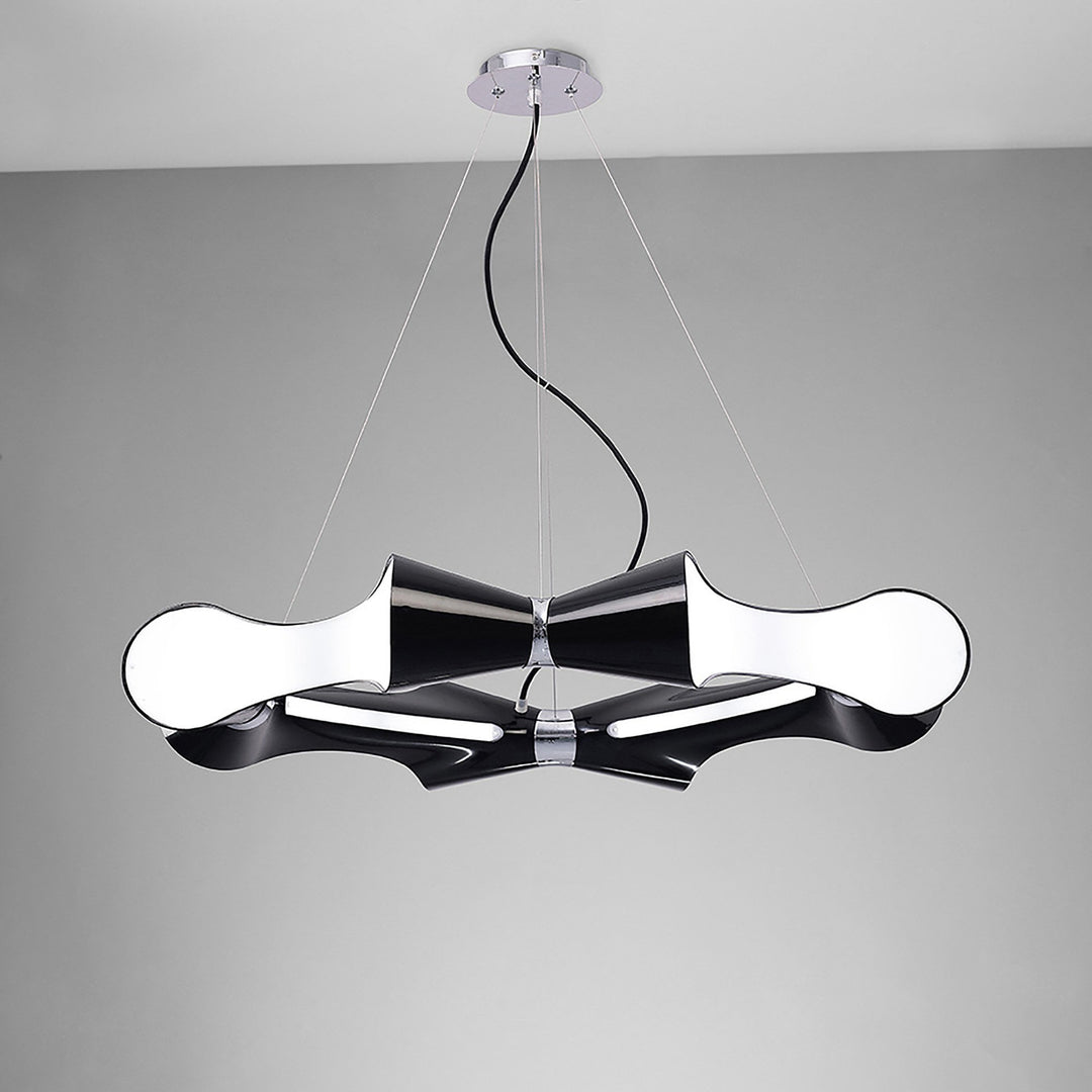 Mantra M1551 Ora Pendant 8 Light Round Polished Chrome/black