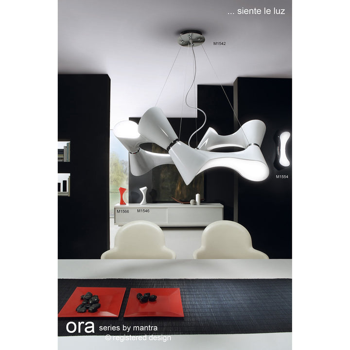 Mantra M1554 Ora Wall Lamp 2 Light Polished Chrome/black