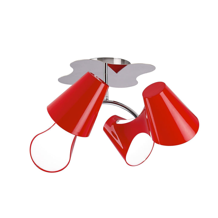 Mantra M1565 Ora Ceiling 4 Light Polished Chrome/red