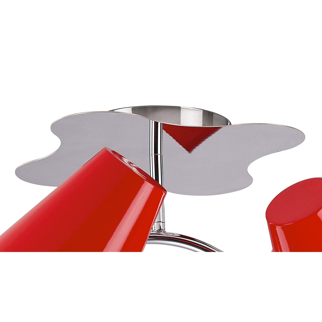 Mantra M1565 Ora Ceiling 4 Light Polished Chrome/red