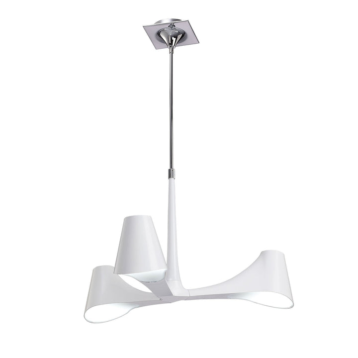 Mantra M1582 Ora Telescopic Convertible To Semi Flush 3 Light E27 Gloss White/White Acrylic/Polished Chrome