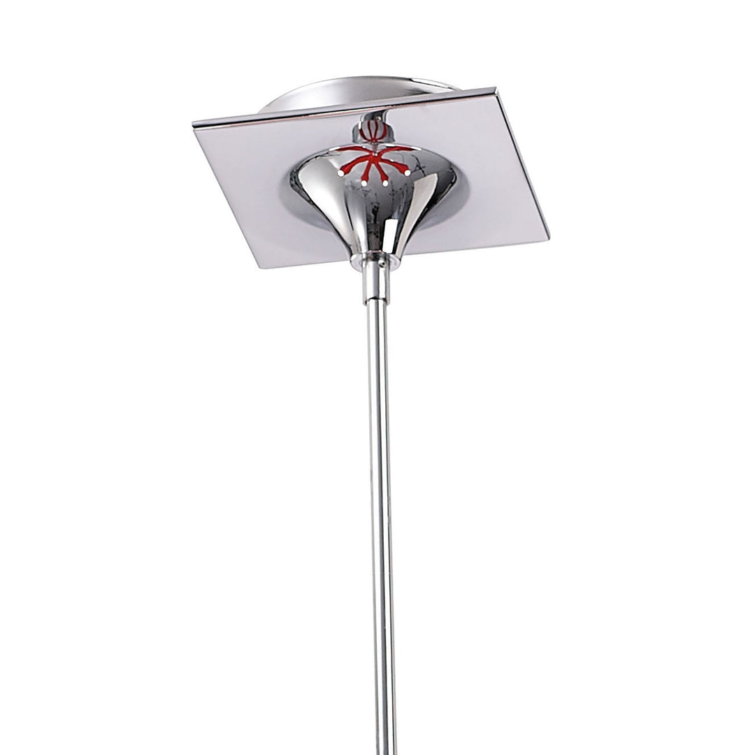 Mantra M1600 Ora Telescopic Convertible To Semi Flush 6 Light E27 Gloss Red/White Acrylic/Polished Chrome