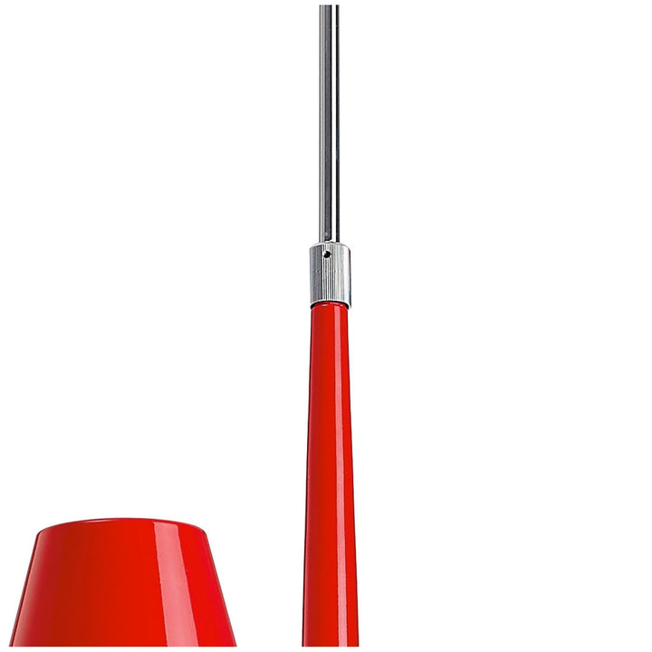 Mantra M1602 Ora Telescopic Convertible To Semi Flush 3 Light E27 Gloss Red/White Acrylic/Polished Chrome