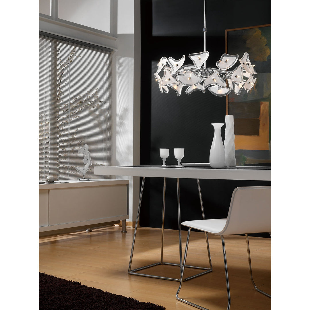 Mantra M0590 Otto Pendant 41 Light G4 Sphere Polished Chrome/Frosted Glass