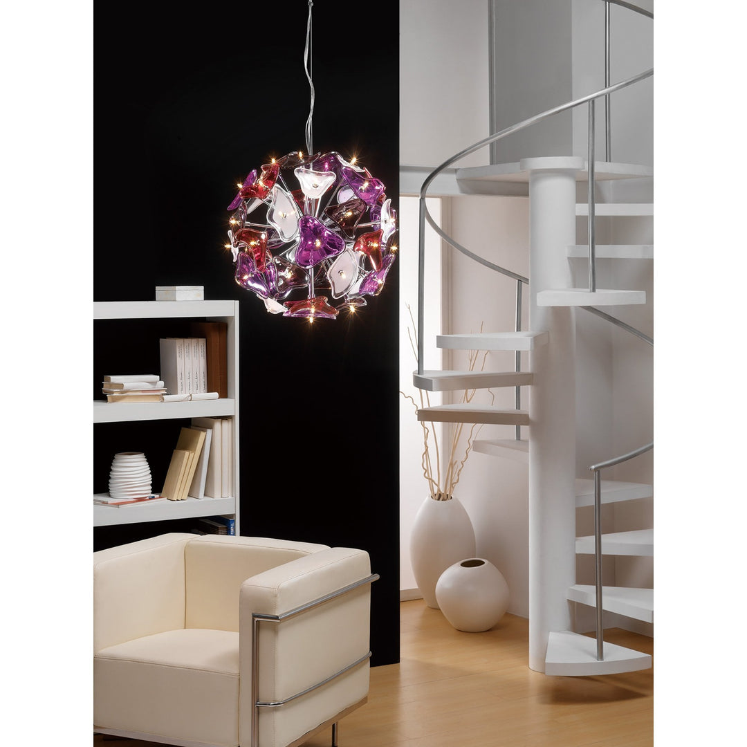 Mantra M0590 Otto Pendant 41 Light G4 Sphere Polished Chrome/Frosted Glass