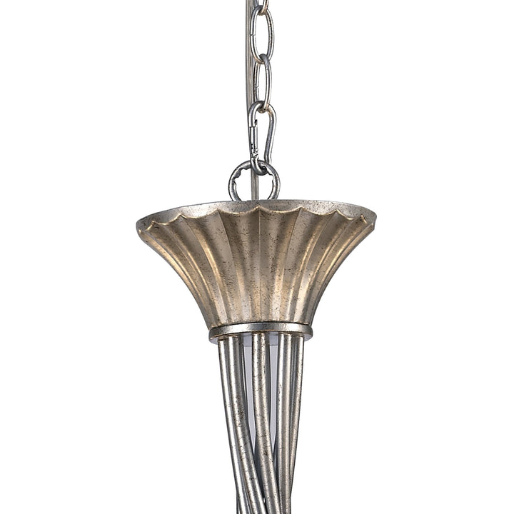 Mantra M6207/CS Paola Pendant 95cm Round 8 Light Silver Painting Cream Shades