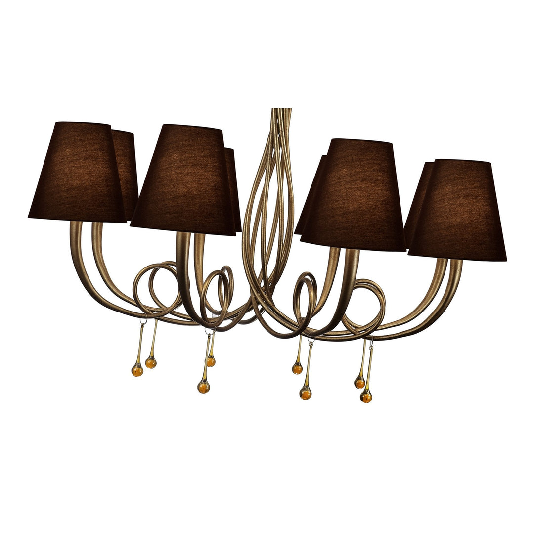 Mantra M6205/BS Paola Pendant 95cm Round 8 Light Gold Painting Black Shades