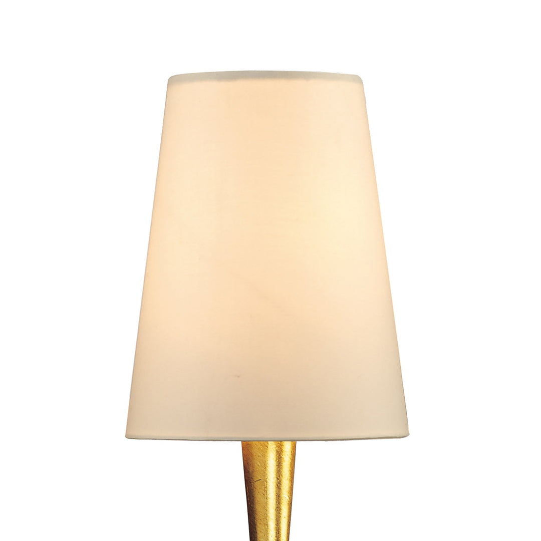 Mantra M0548 Paola Wall Lamp 1 Light E14 Gold Painted Cream Shade & Amber Glass Droplets