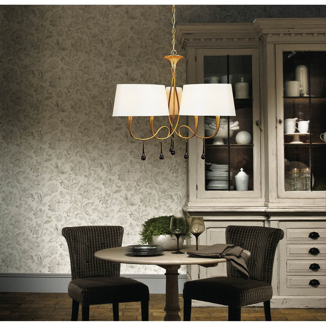 Mantra M0537/CS Paola Wall Lamp 2 Light E14 Silver Painted Cream Shades & Black Glass Droplets