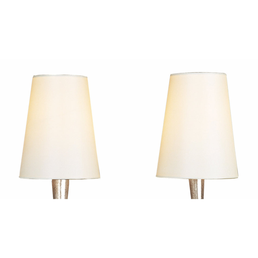 Mantra M0537/CS Paola Wall Lamp 2 Light E14 Silver Painted Cream Shades & Black Glass Droplets