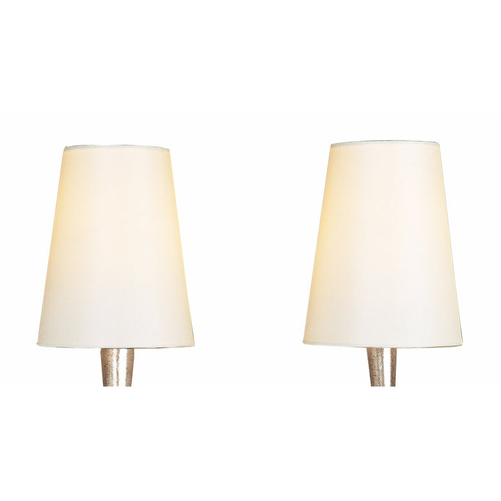 Mantra M0537/CS Paola Wall Lamp 2 Light E14 Silver Painted Cream Shades & Black Glass Droplets