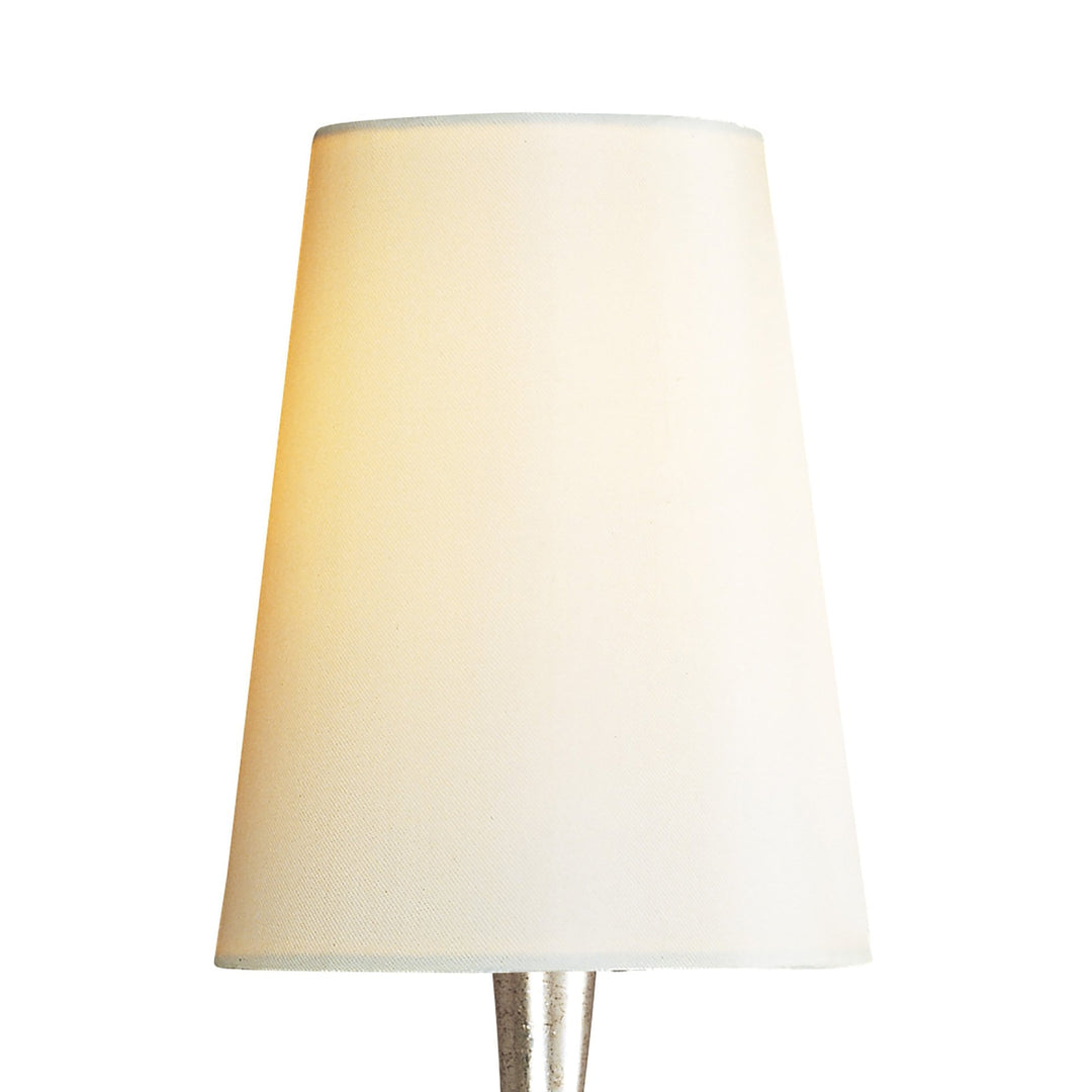 Mantra M0538/CS Paola Wall Lamp 1 Light E14 Silver Painted Cream Shade & Black Glass Droplets