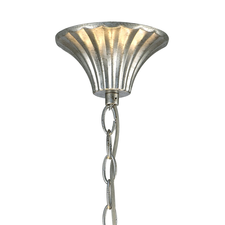 Mantra M6208/CS Paola Pendant 70cm Round 5 Light Silver Painting Cream Shades