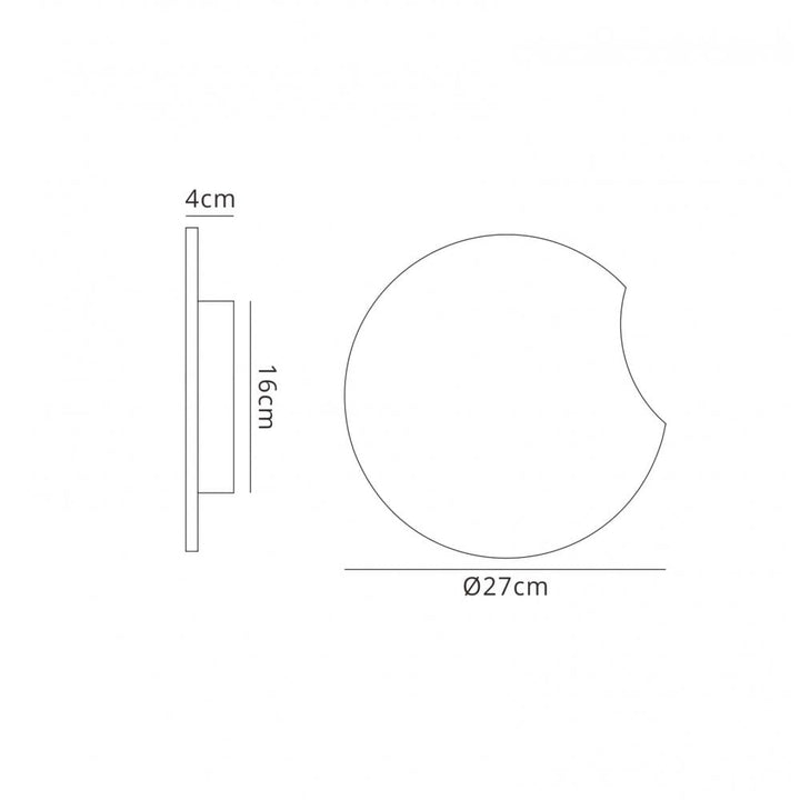 Mantra M6043 Petaca Wall Lamp 27cm Round 16W LED Matt White / Acrylic