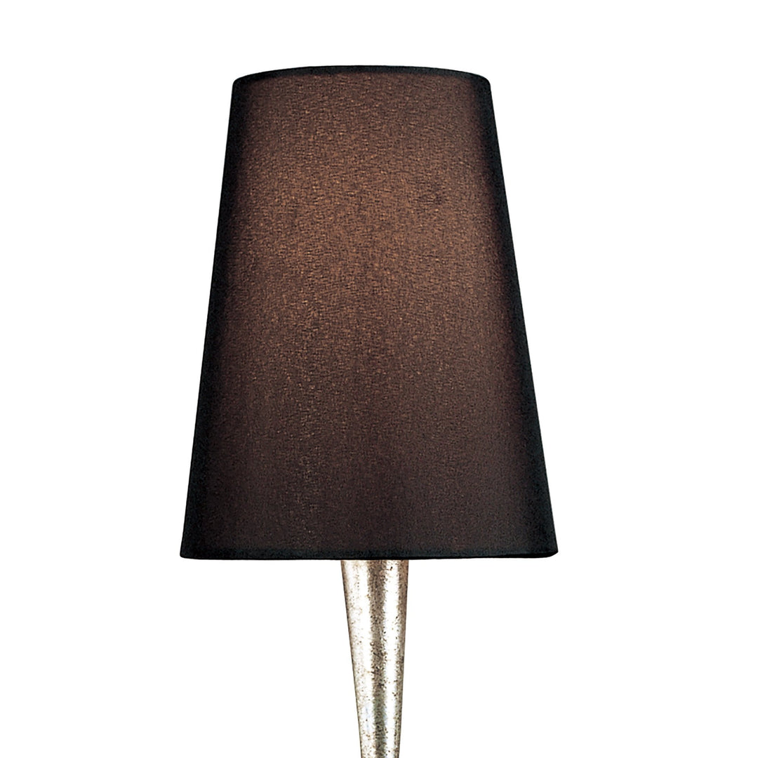 Mantra M0535 Paola Table Lamp 1 Light E14 Silver Painted Black Shade & Black Glass Droplets