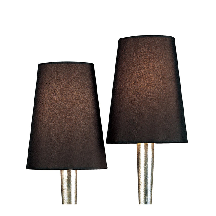 Mantra M0536 Paola Table Lamp 2 Light E14 Silver Painted Black Shades