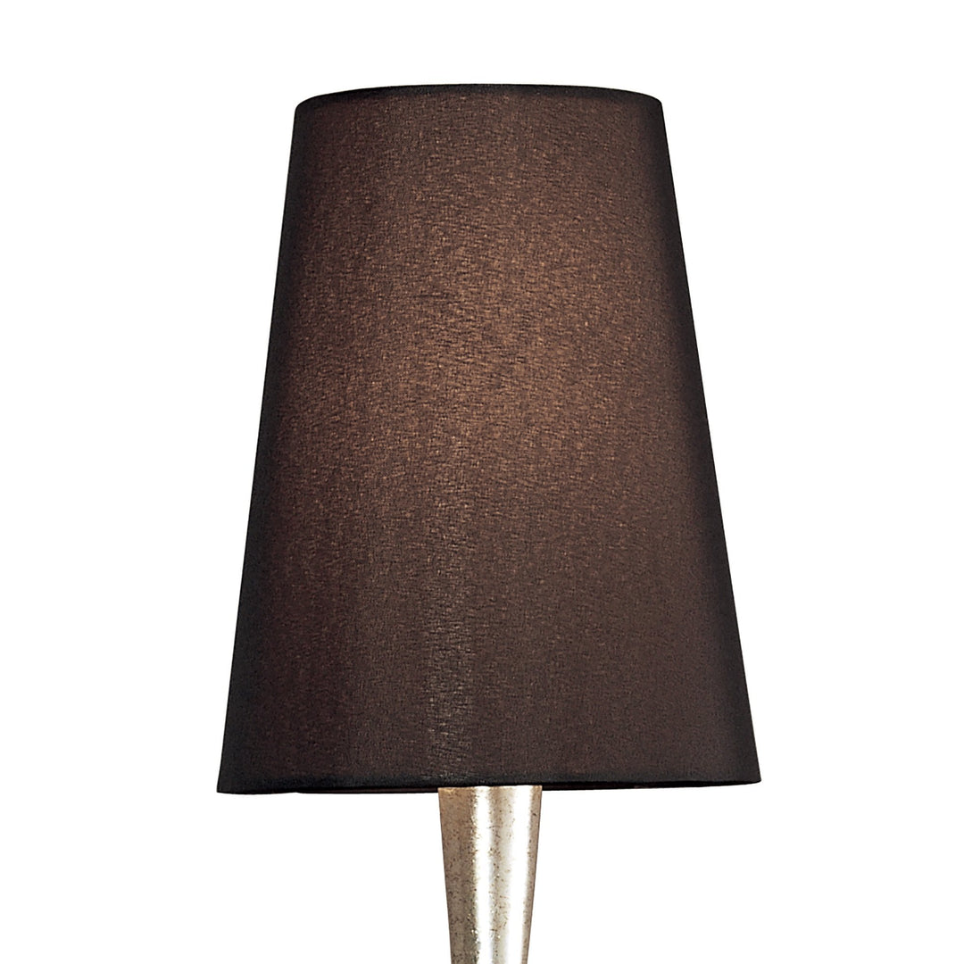 Mantra M0538 Paola Wall Lamp 1 Light E14 Silver Painted Black Shade & Black Glass Droplets