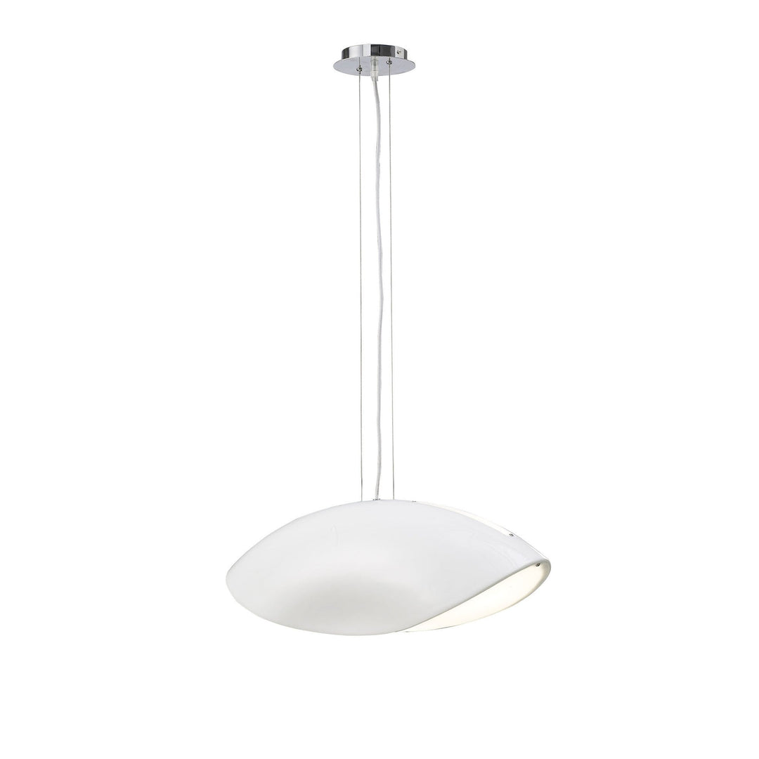 Mantra M1941 Pasion Rectangular Pendant 4 Light E27 Gloss White/White Acrylic/Polished Chrome