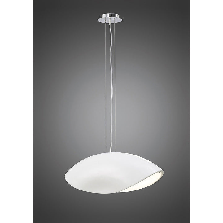 Mantra M1941 Pasion Rectangular Pendant 4 Light E27 Gloss White/White Acrylic/Polished Chrome